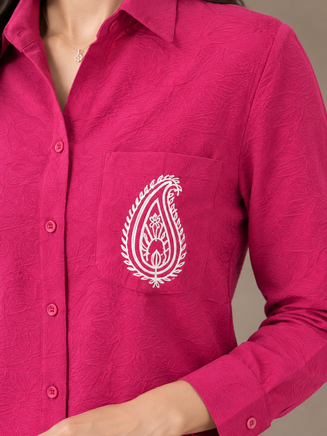 Hot Pink Linen Shirt Co-Ord Set with Palazzos | Claura