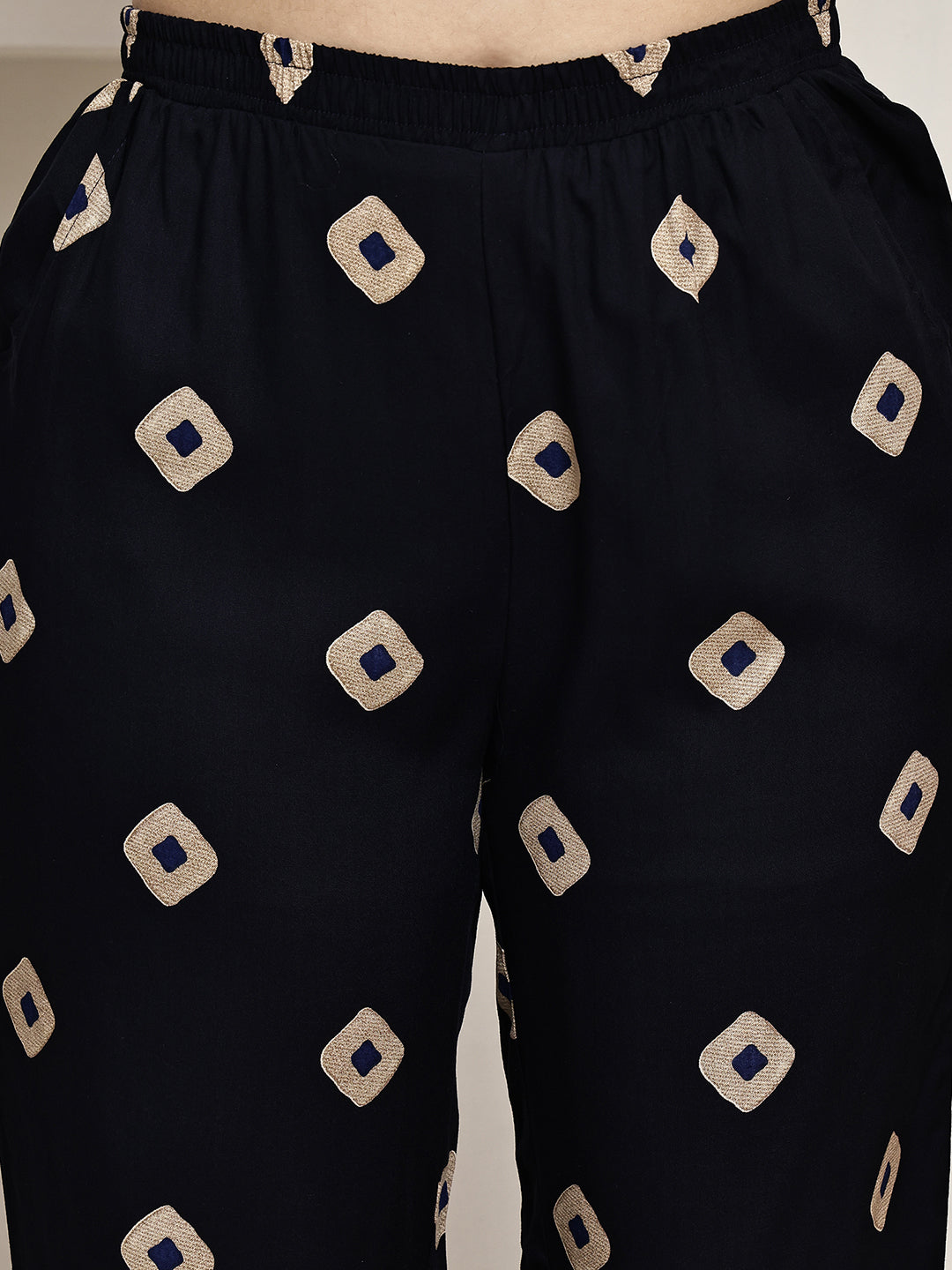 Navy Blue Colour Pure Cotton Night Suit for Women | S-XXL | Claura