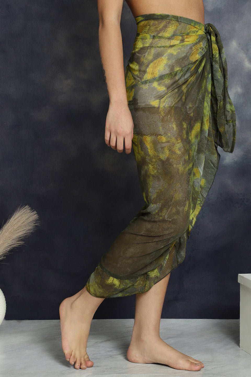 Model in Green Beach Wear for Women