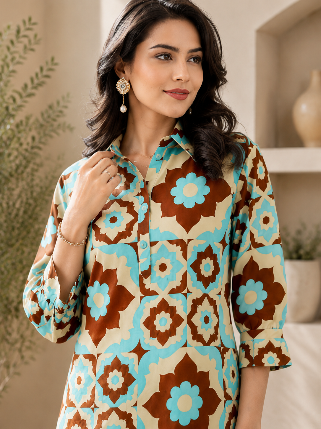 Multi-Color Abstract Stylish Set Co-Ord Set for Women