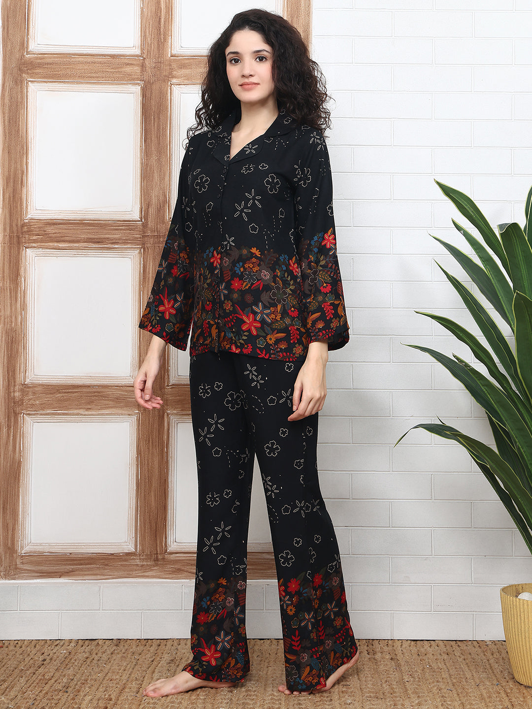 Lifestyle shot of Floral Style Night Suit for Women
