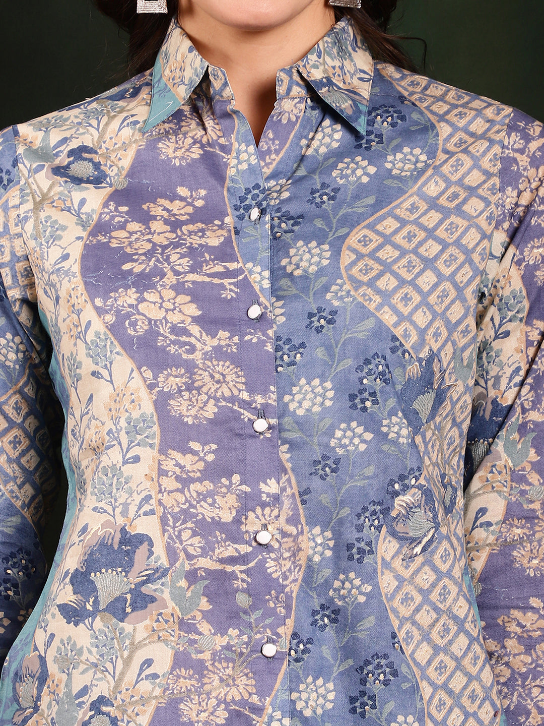 Lifestyle shot of Printed Shirt and Trouser Co-Ord Set