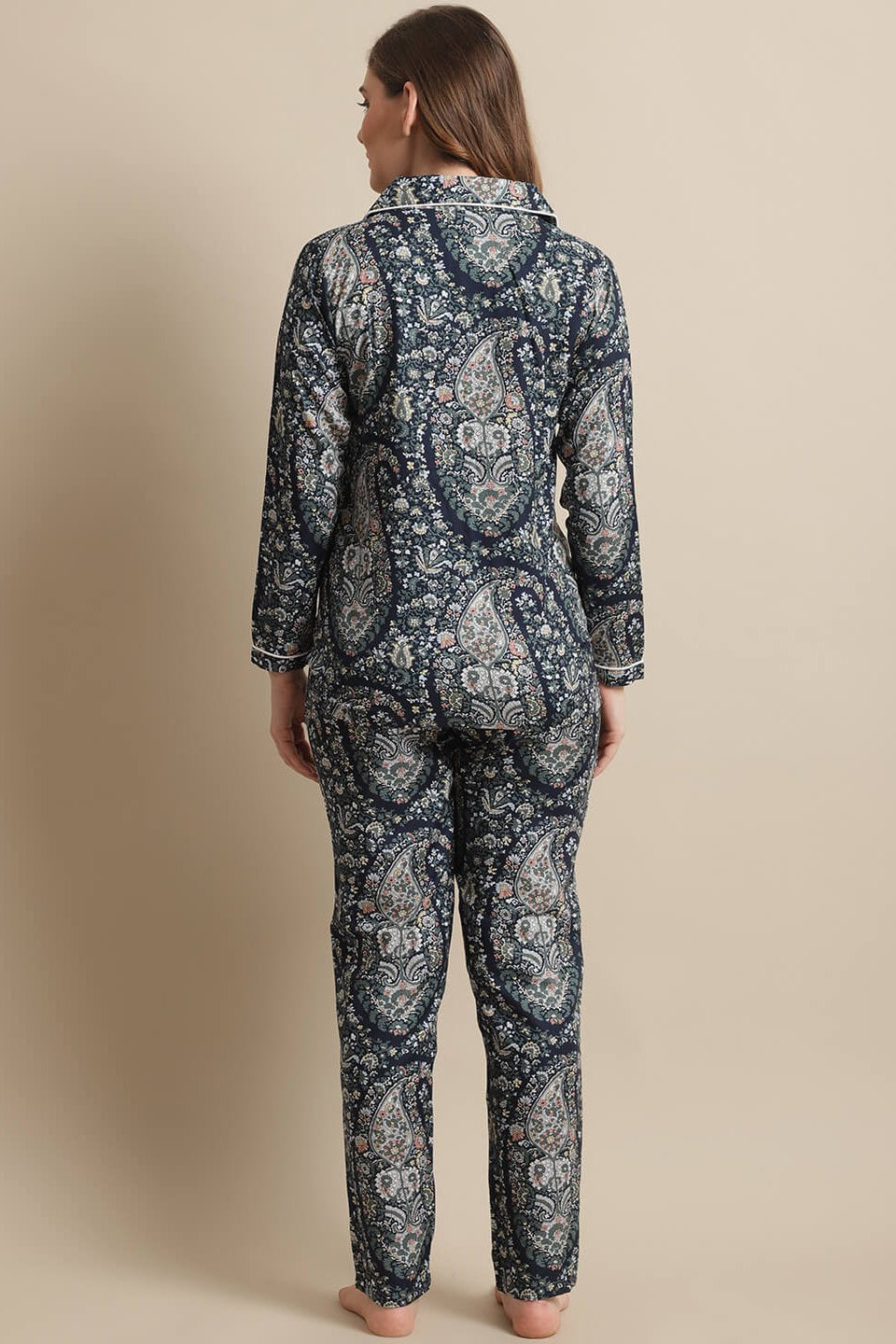Blue Color Floral Printed Viscose Rayon Nightsuit For Women Claura Designs Pvt. Ltd. Nightsuit blue, Floral, Nightsuit, Rayon, Sleepwear