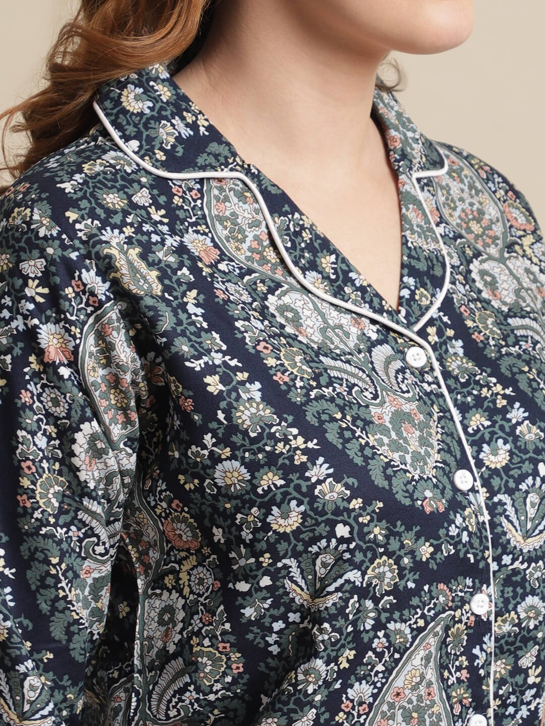 Blue Color Floral Printed Viscose Rayon Nightsuit For Women Claura Designs Pvt. Ltd. Nightsuit blue, Floral, Nightsuit, Rayon, Sleepwear