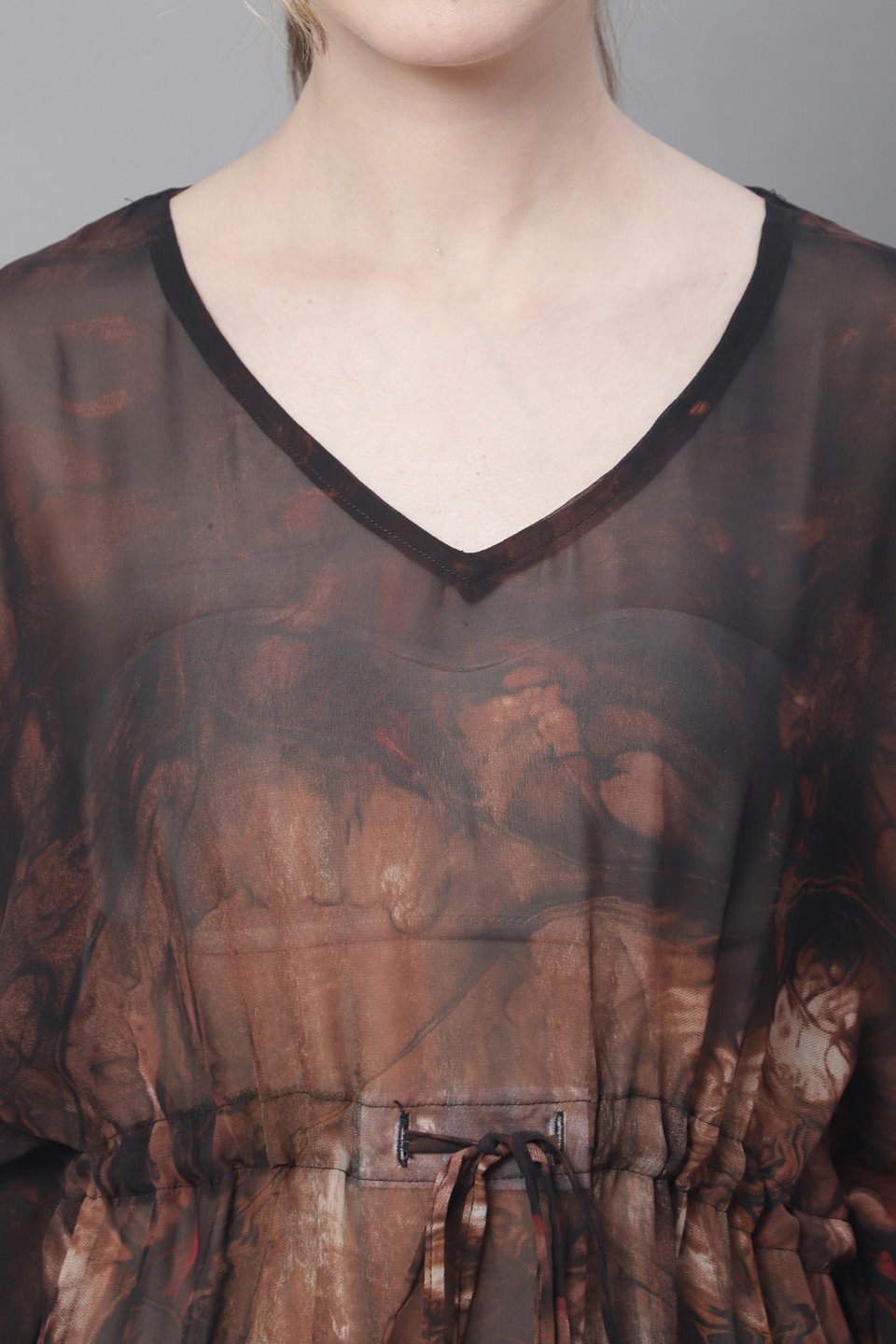 Model in Brown Beach Wear for Women