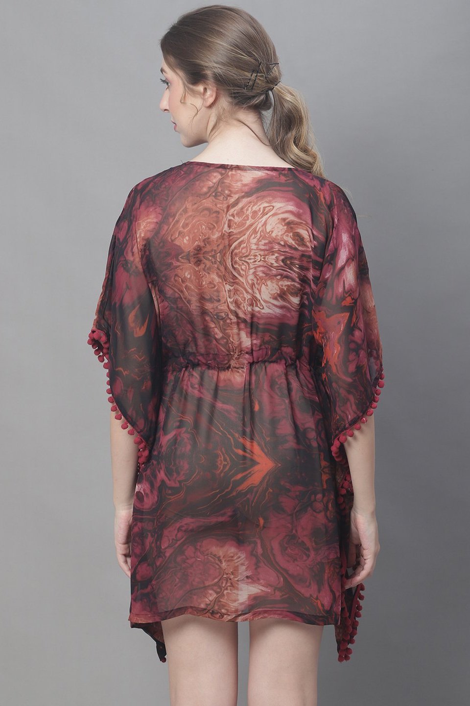 Wine bikini dress – side view