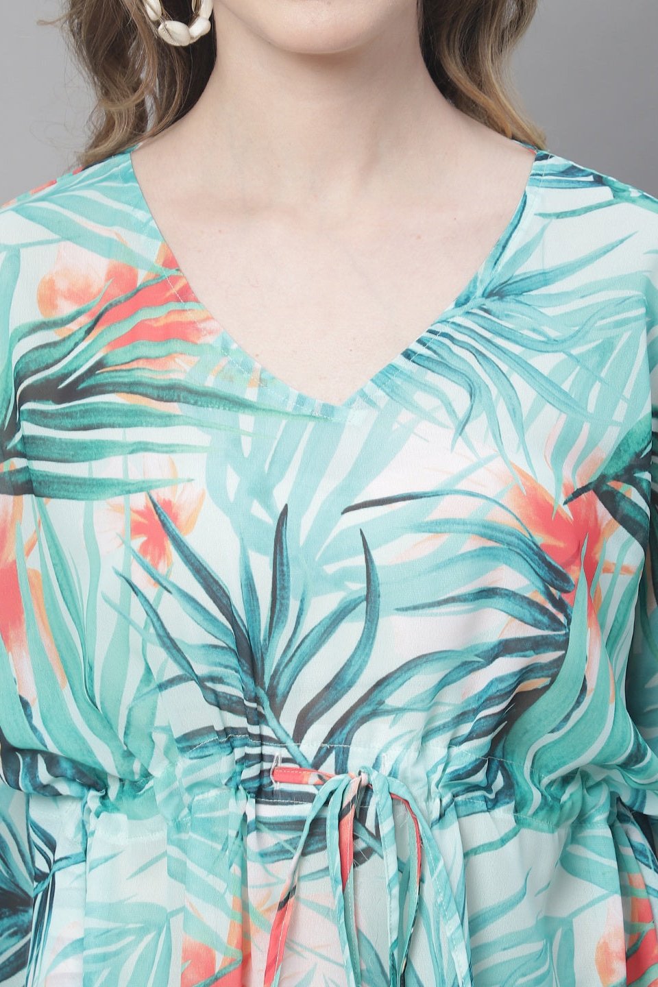 Resort look – Solid Green Beach Dress for Vacation