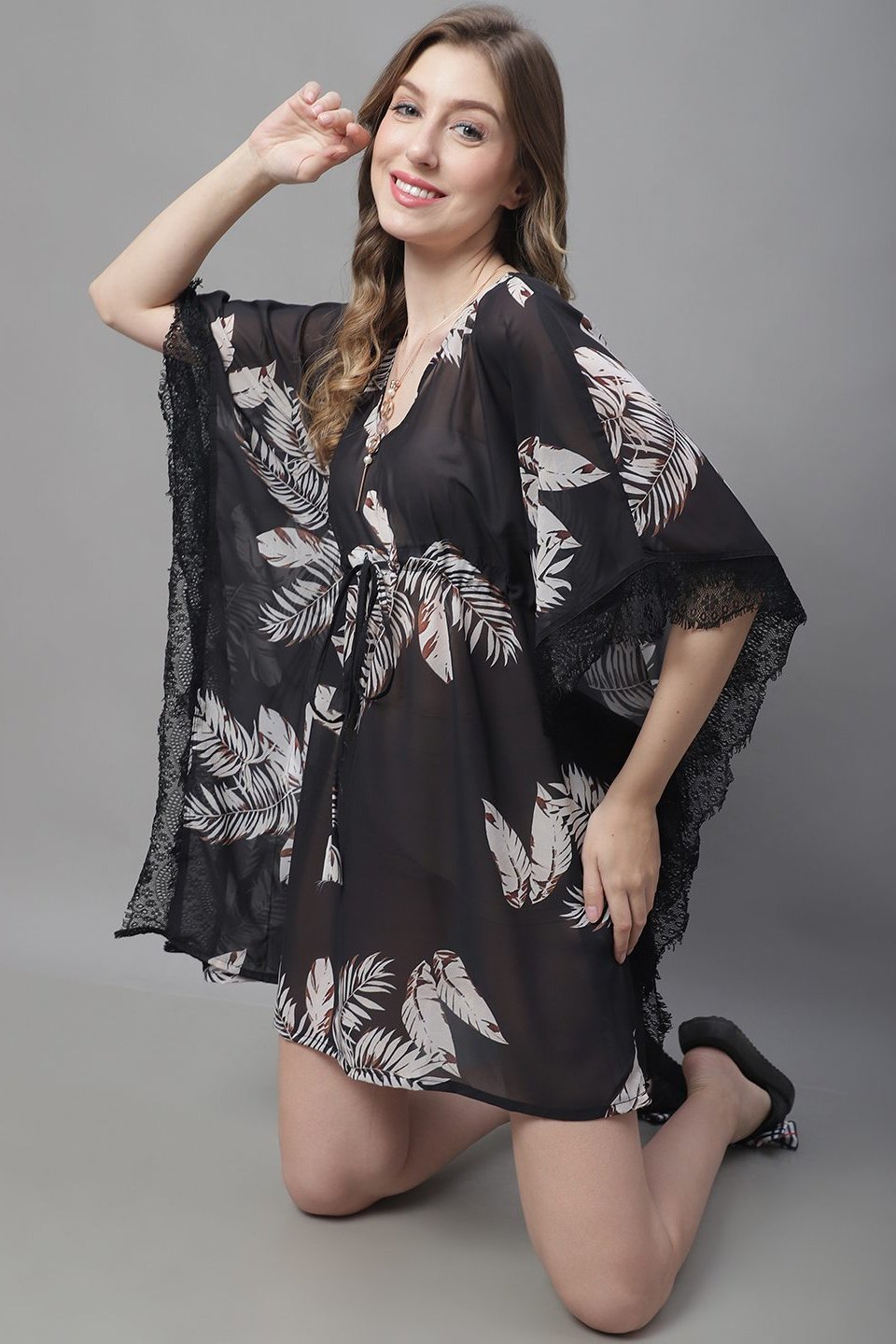 Resort look – Solid Black Beach Dress for Vacation