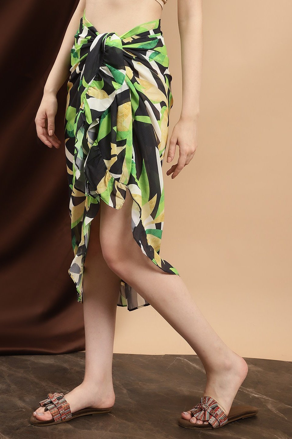 Black Bikini Dress Sarong Cover-Up – Side View