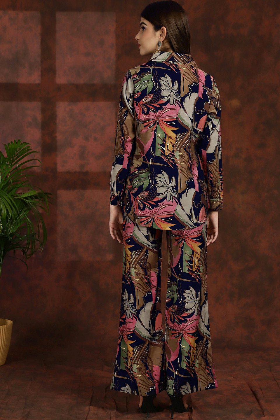 Lifestyle shot of Floral Co-Ord Set at an outdoor cafe