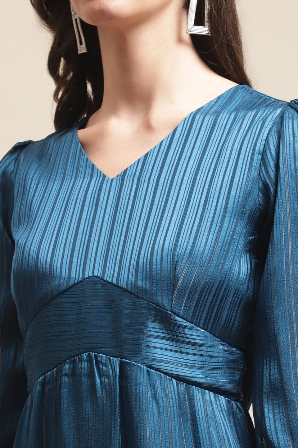 Blue Color Solid Printed Georgette Dress For Women Claura Designs Pvt. Ltd. Ethic dress Blue, Dresses, Ethnic, Georgette, Party wear, Western