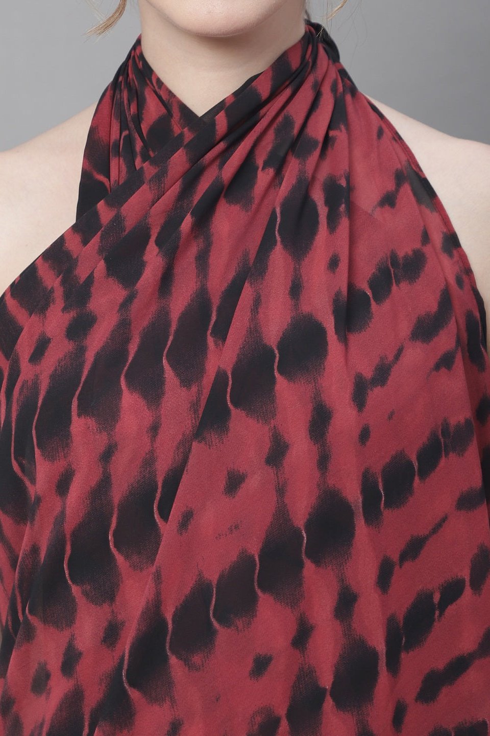 Maroon Bikini Dress Cover-Up – side view