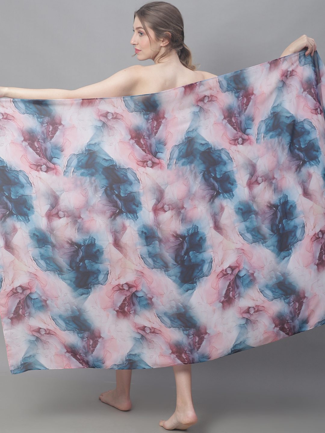 Model in multi-color beach wear for women