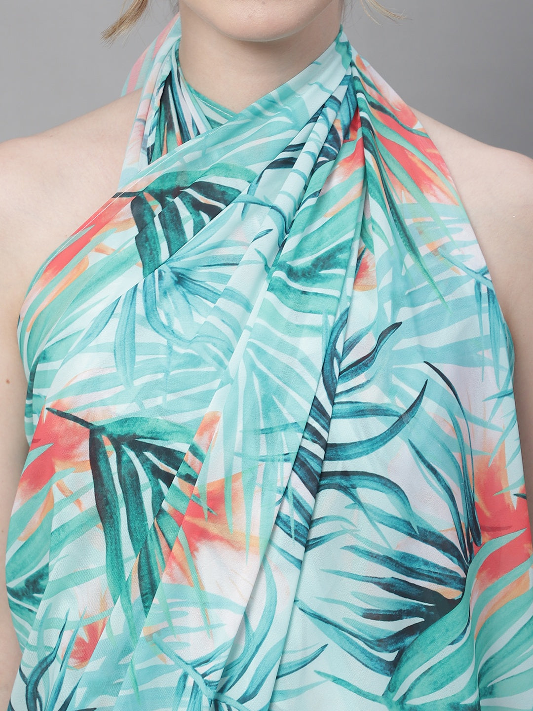 Model in Green Beach Wear for Women