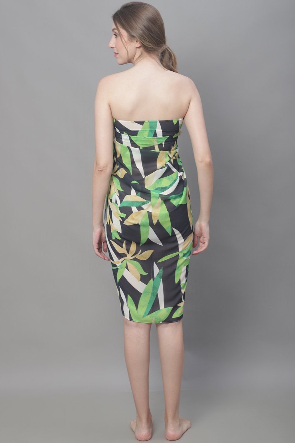 Black Floral Bikini Dress Cover-Up - Side View