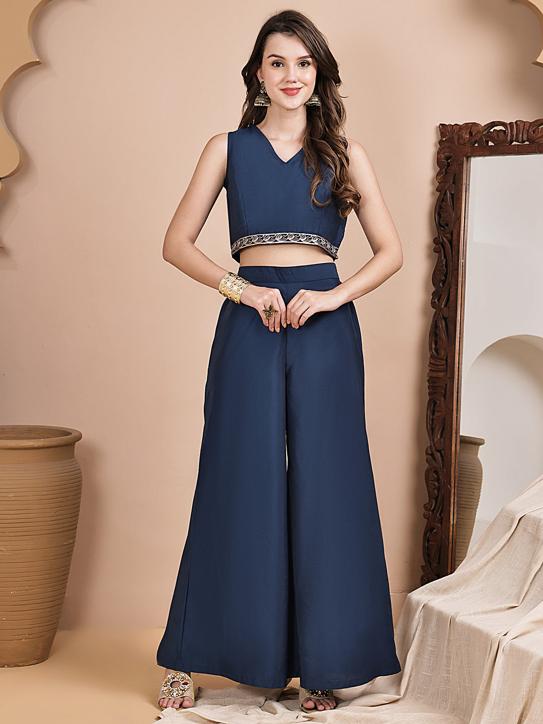 Lifestyle shot of ethnic printed Co-Ord Set