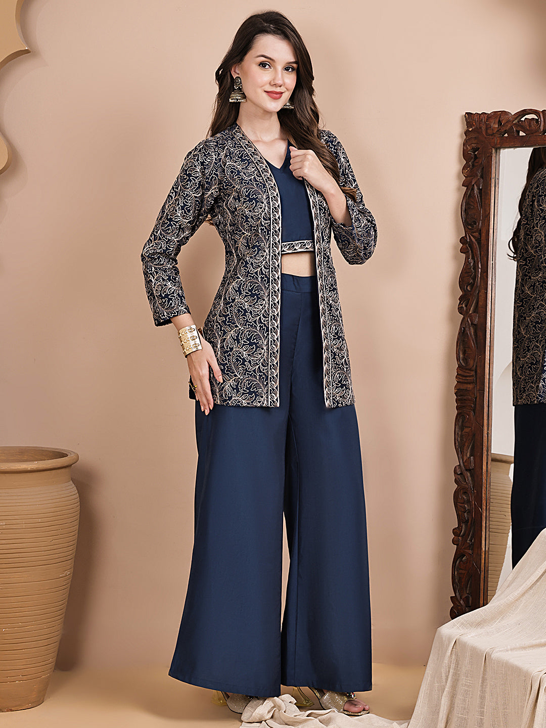 Lifestyle shot of ethnic printed Co-Ord Set