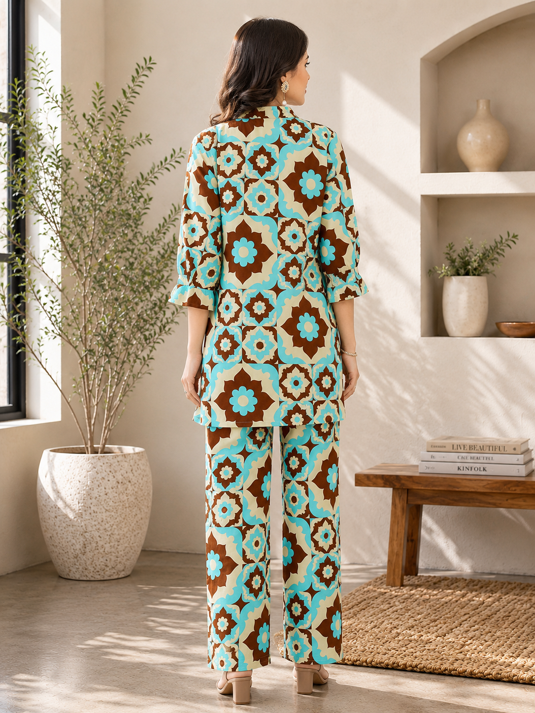 Multi-Color Abstract Stylish Set Co-Ord Set for Women