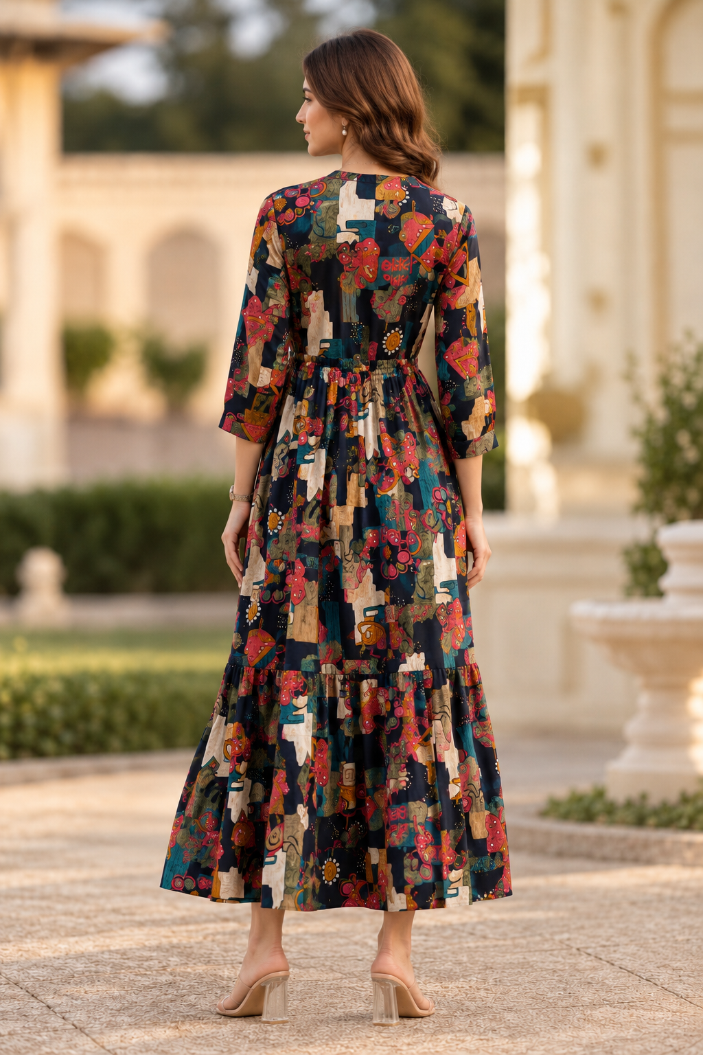 Black Chanderi Abstract Dress | Claura