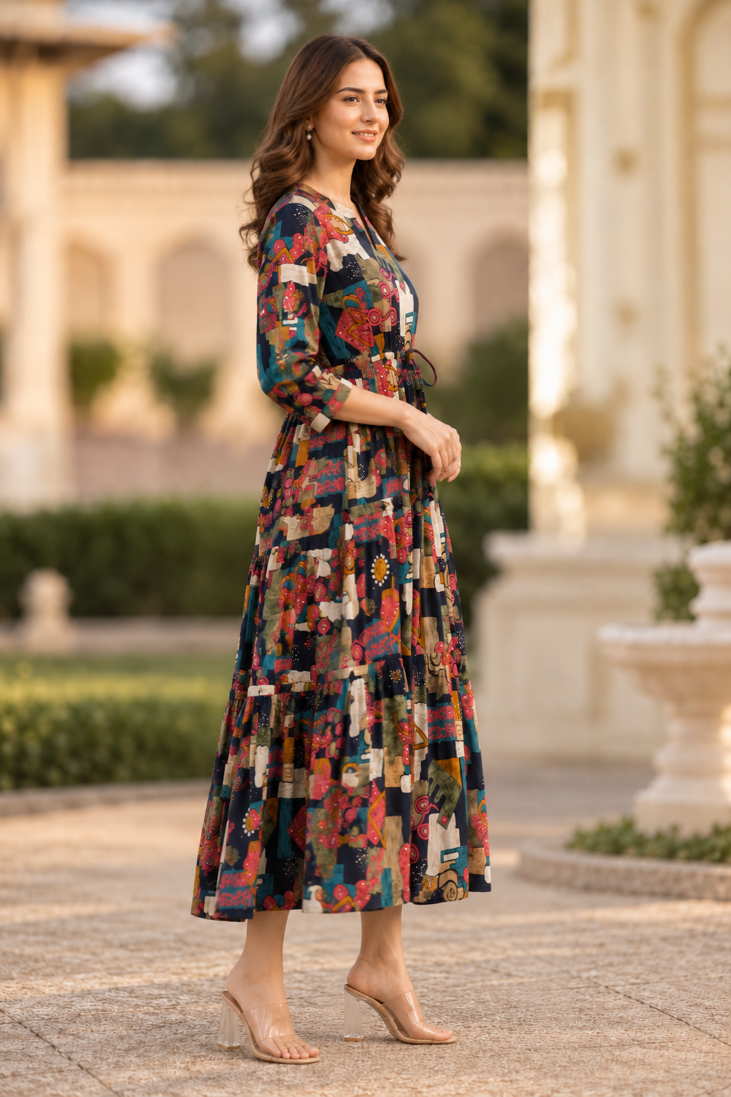 Black Chanderi Abstract Dress | Claura