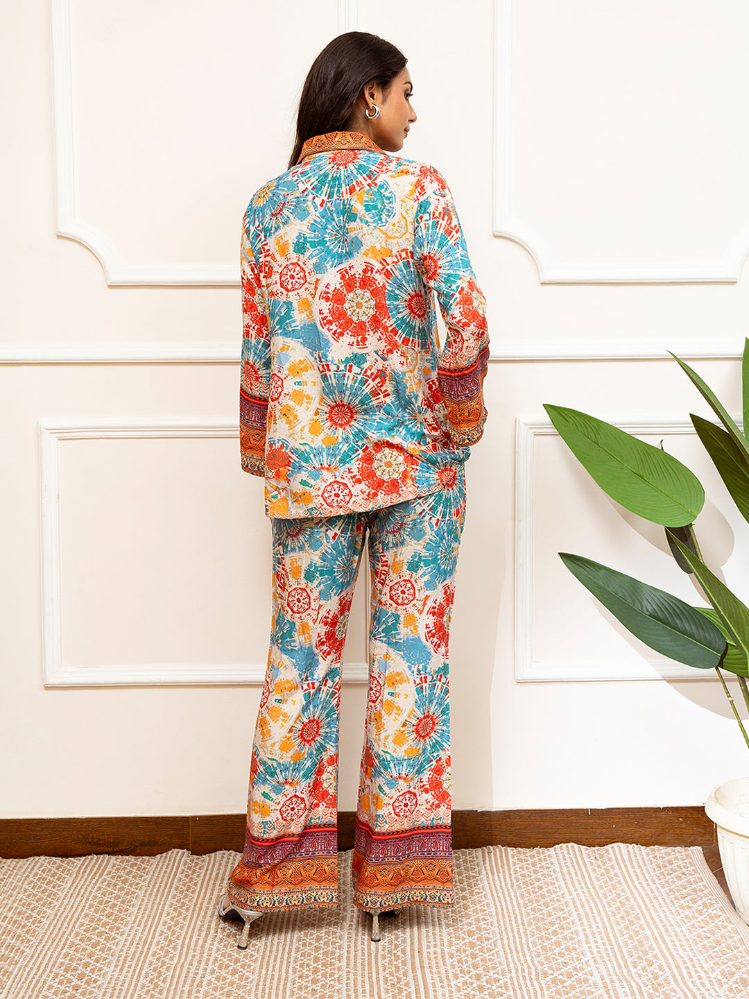 Multi-Color Floral Printed Viscose Rayon Co-Ord Set for Women | Claura

