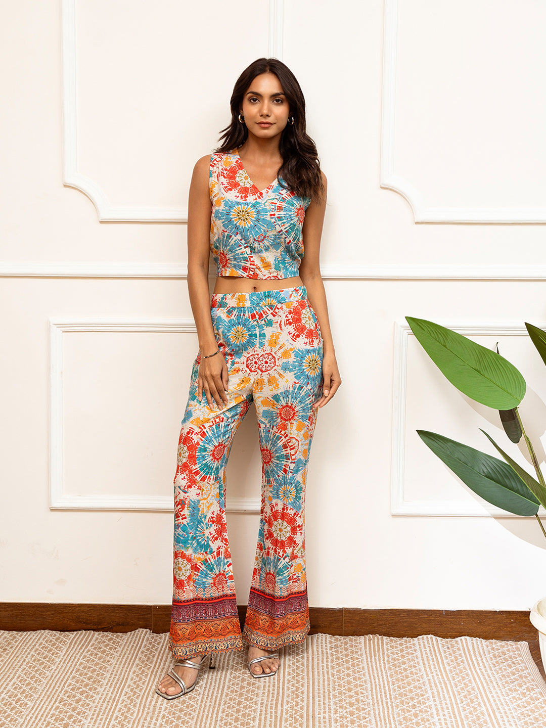 Multi-Color Floral Printed Viscose Rayon Co-Ord Set for Women | Claura

