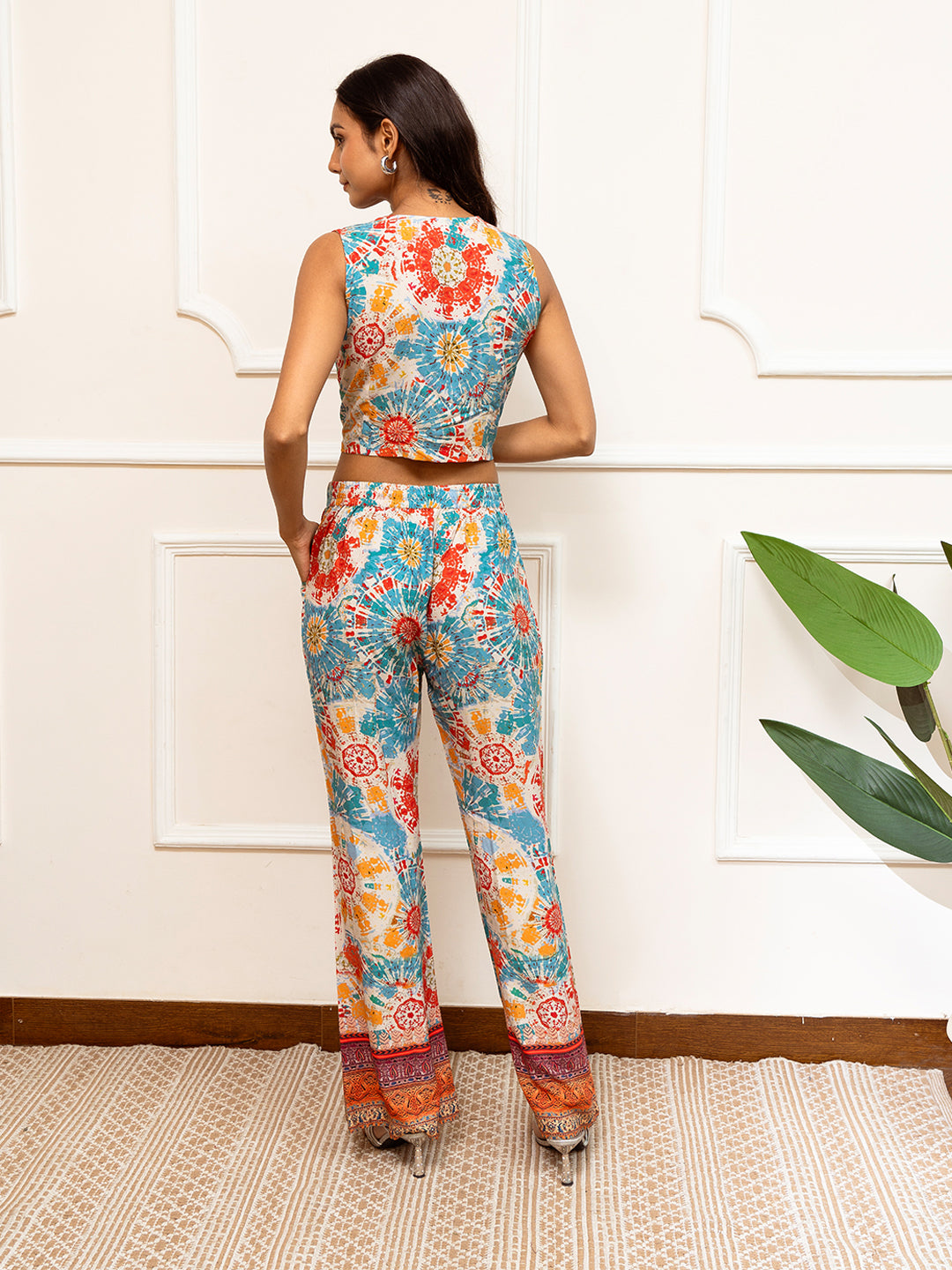 Multi-Color Floral Printed Viscose Rayon Co-Ord Set for Women | Claura

