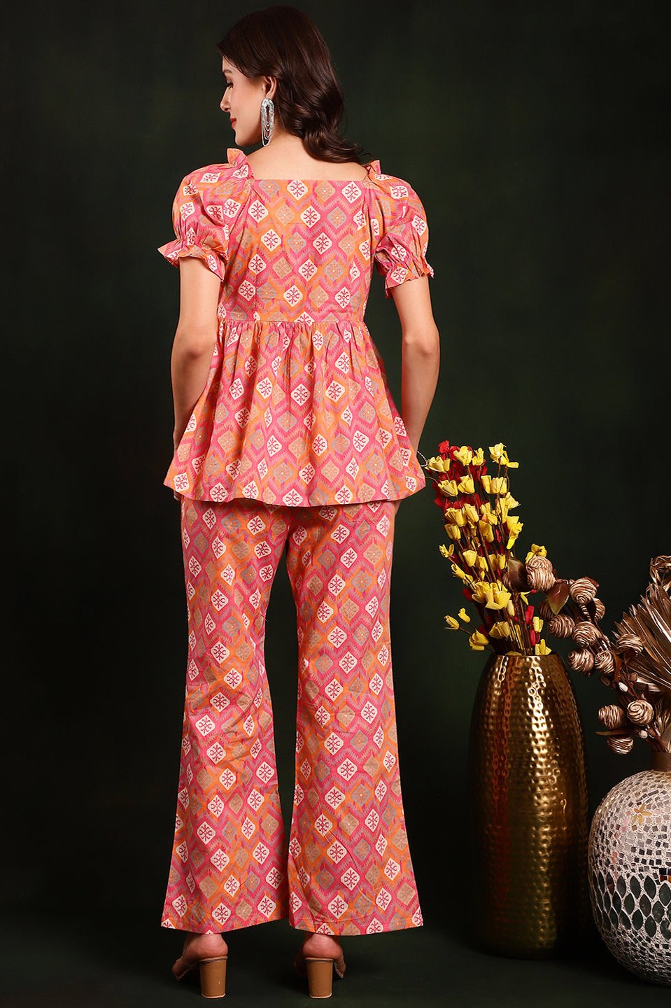 Pink Color Floral Printed Cotton Co-Ord Set