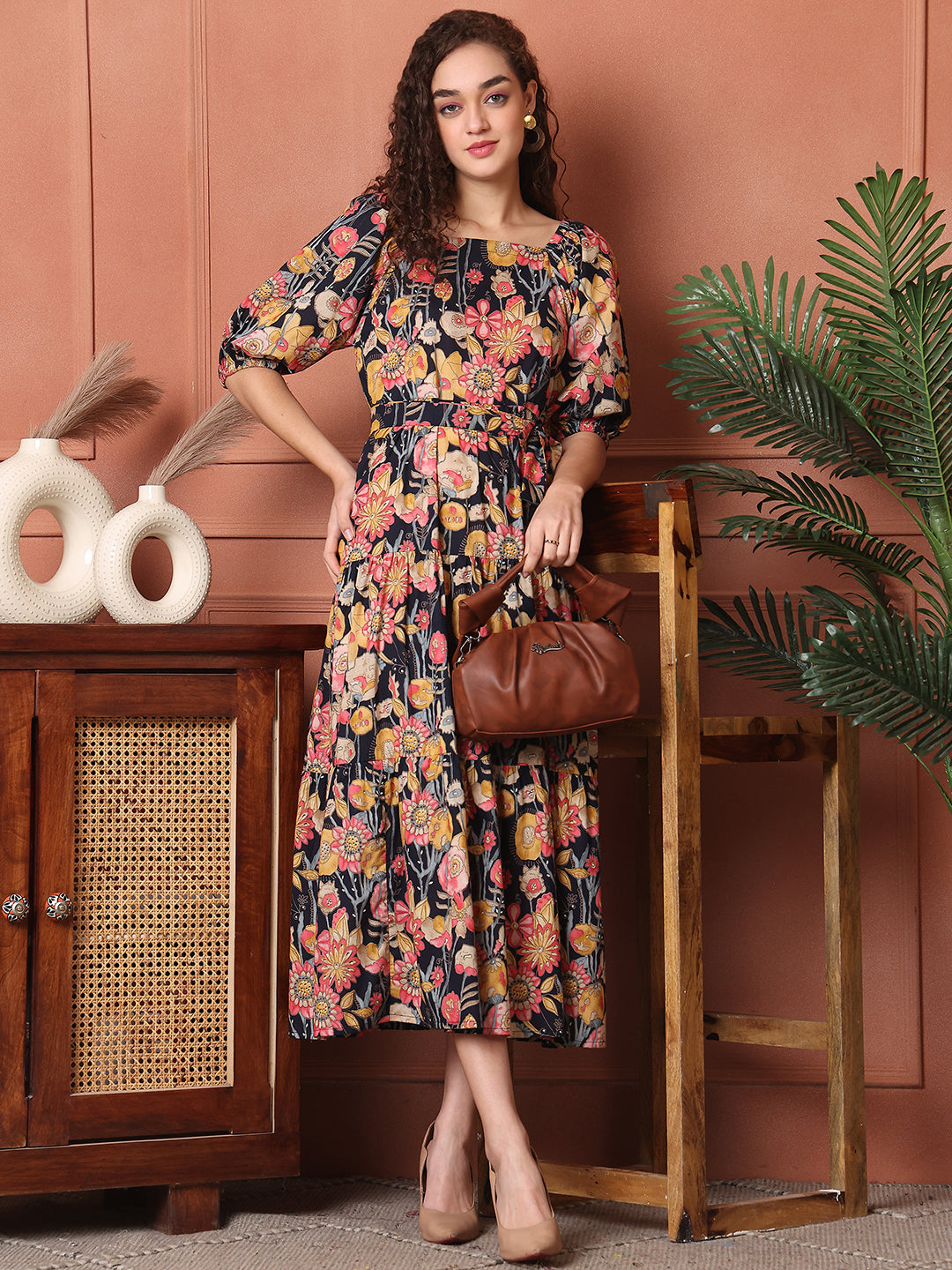 Dresses for Women - Multi-Colour Cotton Floral Style | Claura Dresses for Women - Multi-Colour Cotton Floral Style | Claura