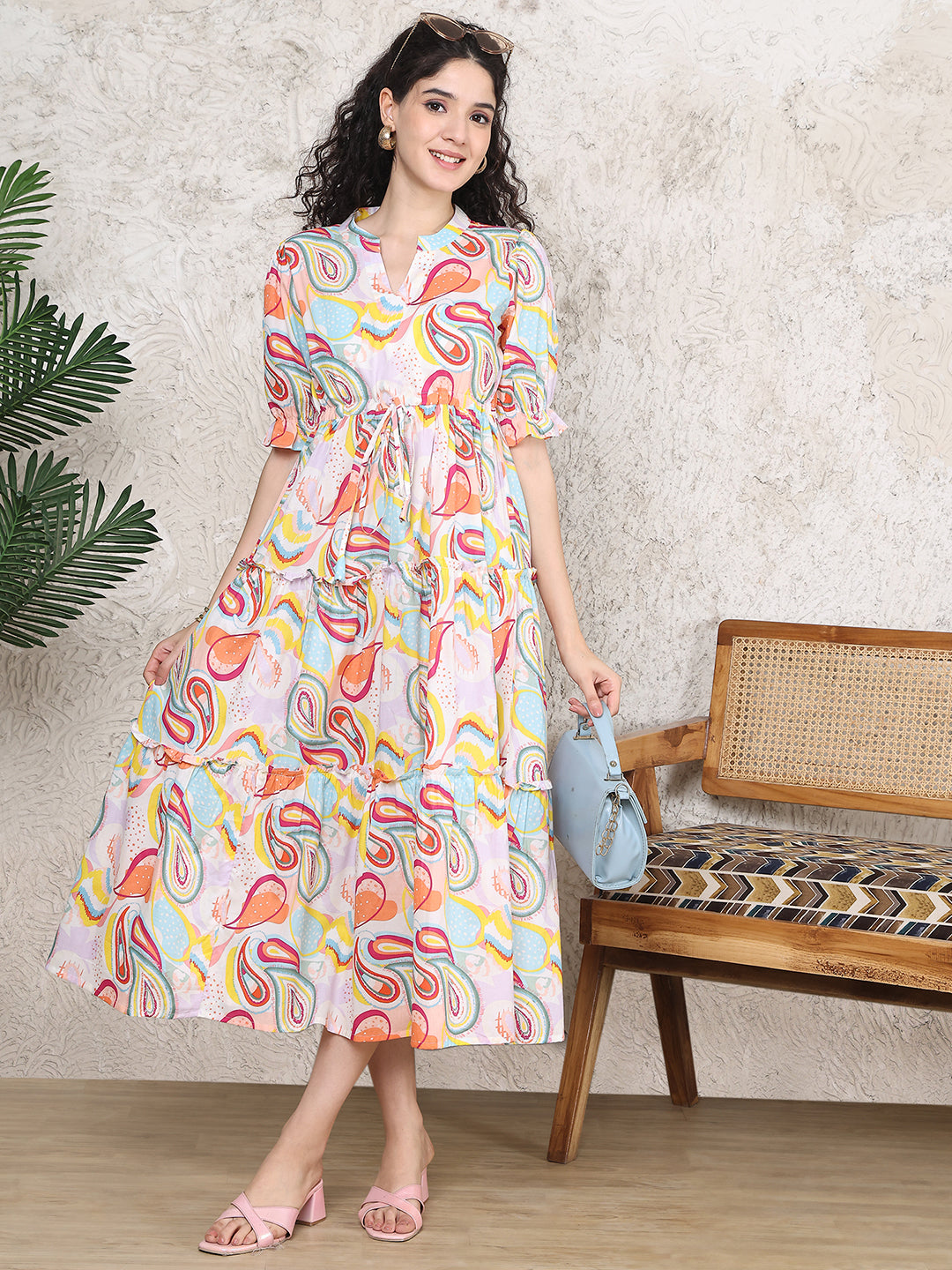 Dresses for Women - Multi-Colour Cotton Floral | Claura Dresses for Women - Multi-Colour Cotton Floral | Claura