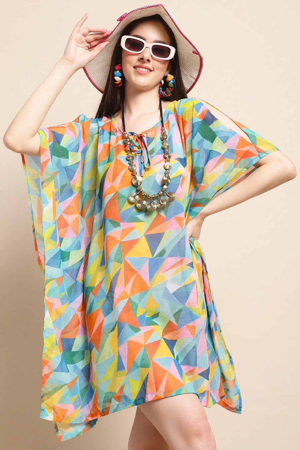 Beach Dress for Women Multi-Color Georgette | Claura Beach Dress for Women Multi-Color Georgette | Claura