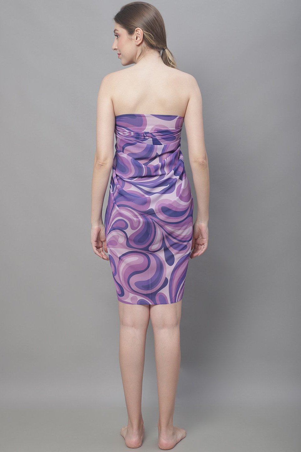 Close-up of Georgette Fabric on Purple Beach Dress