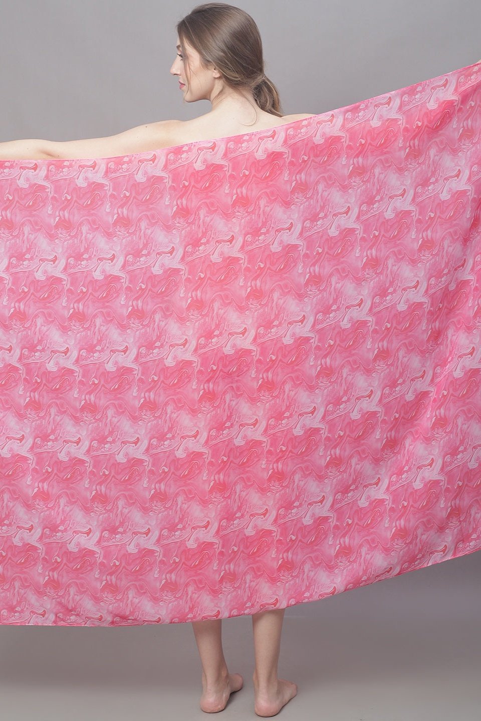 Close-up of Georgette Fabric on Pink Beach Dress